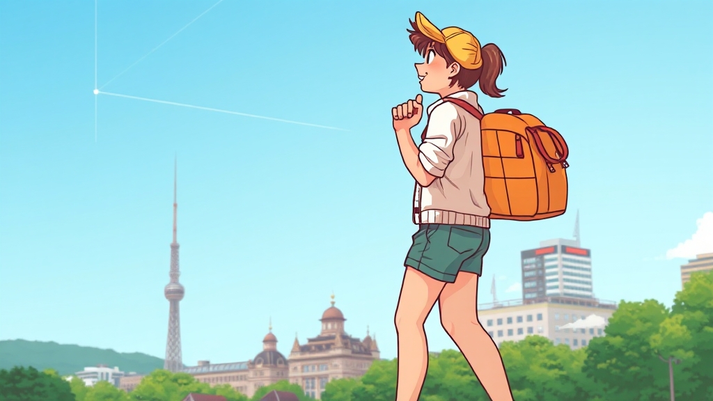 삿포로 계절별 매력: 여름 날씨 & 옷차림 (cartoon 스타일)