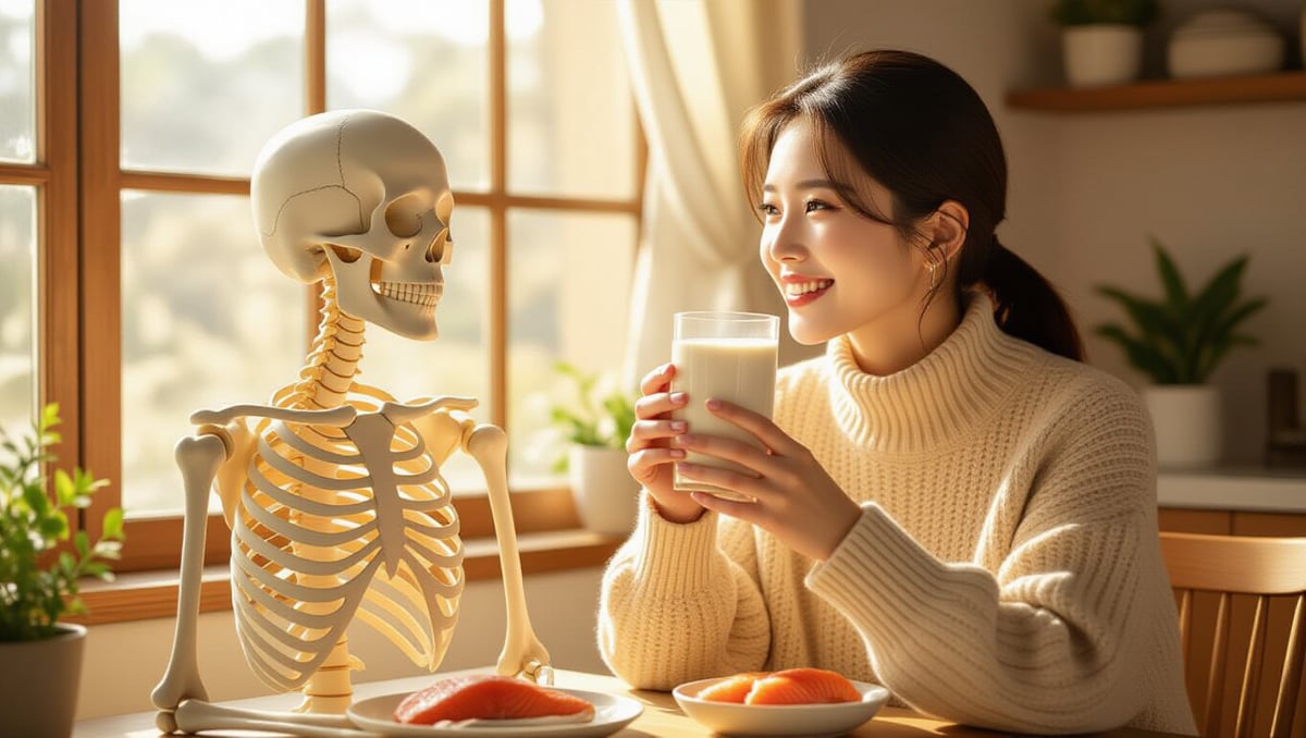 나이 들수록 필수! 7가지 영양소, 건강한 노년의 비밀 3 🦴 칼슘 & 비타민 D: 튼튼한 뼈와 활력 유지의 동반자